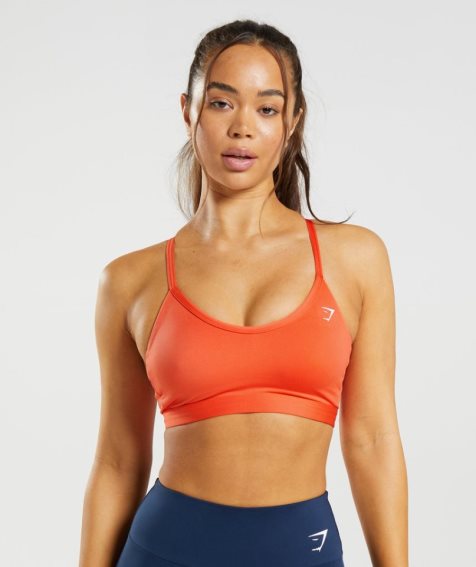 Women's Gymshark V Neck Sports Bra Orange | CA NA05D6